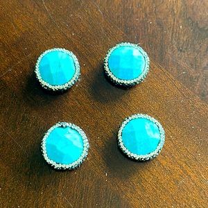 Faceted Arno precious beads embellished with crystal hand glued central hole